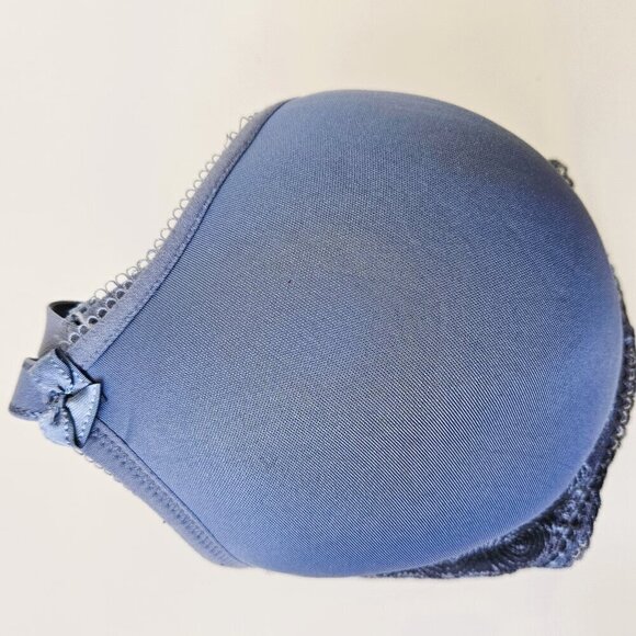 PANACHE Indigo Blue Spacer Molded Full Figure Bra Size 36E - Picture 3 of 9